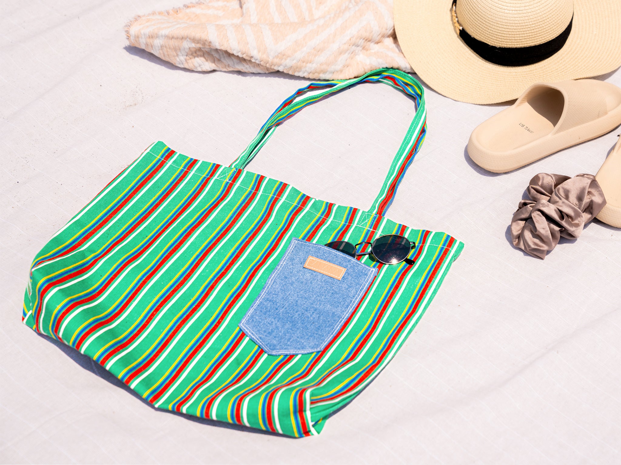 Green canvas tote bag online